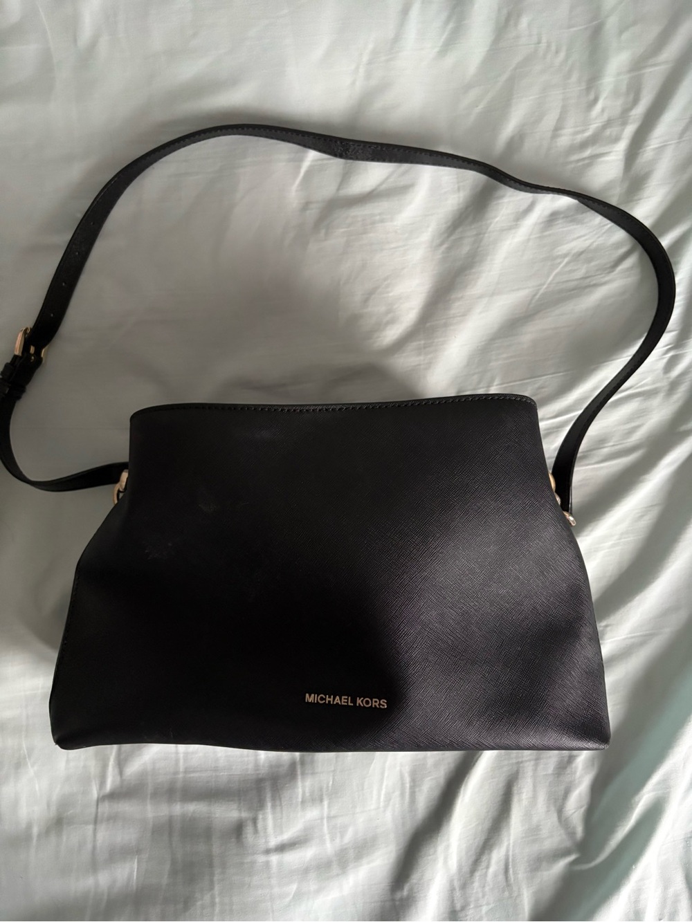 Michael Kors Black Crossbody with Gold Logo